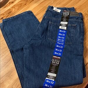 NWT Kirkland Signature Relaxed Men's Dark Blue Relaxed Jeans, Sz 36x32